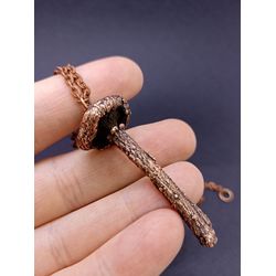 Mushroom jewelry Real mushroom necklace copper plated