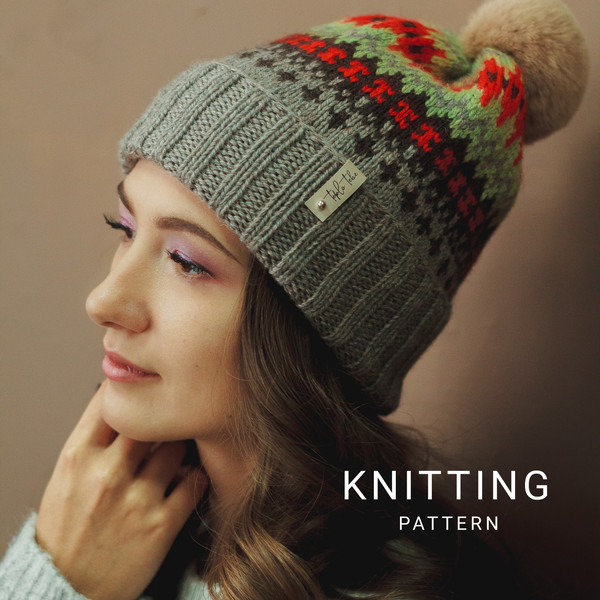 Knitted-beige-winter-womens-hat-1