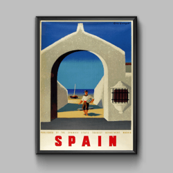 spain vintage travel poster, digital download