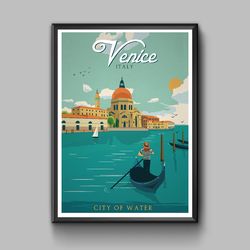 venice vintage travel poster, digital download