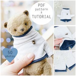 Teddy sweater sewing pattern, step by step photo (for bear 20 cm)