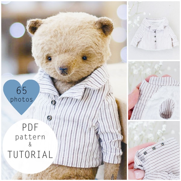 Teddy jacket sewing pattern for bear 20 cm | Inspire Uplift