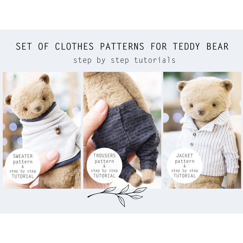 Teddy jacket sewing pattern for bear 20 cm | Inspire Uplift