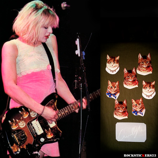 courtney love guitar victorian cat stickers decal.png