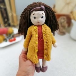 Gift for 1year old.Crochet soft doll.Present for gift girls for her 2nd birthday