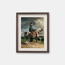 horsewoman - vintage oil painting, 1820s