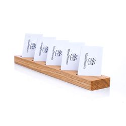 Vertical multiple business card holder Craft show display Wooden desk organizer Wood desktop card stand for men Gift