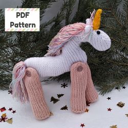 Knit unicorn pattern, Unicorn knitting pattern, Animal knitting pattern, Fairy knitting pattern, Toy knitting pattern