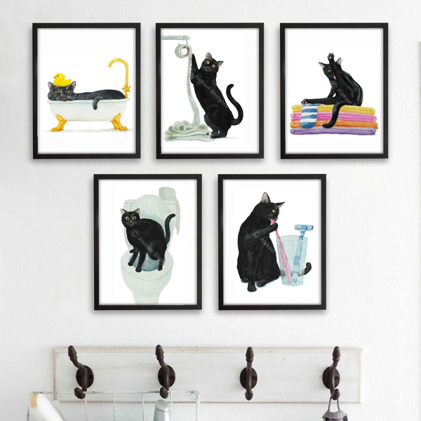 black cat art print painting bathroom decor NEW1.jpg
