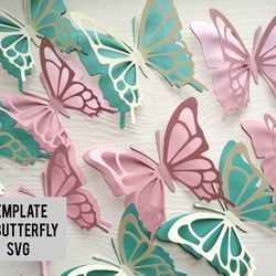 3D Butterfly template SVG | Layered Butterfly DXF | cut file