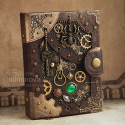 Steampunk notebook A6 blank journal diary "Cellar Spirit" Spider lover notebook for men for him gift writing journal