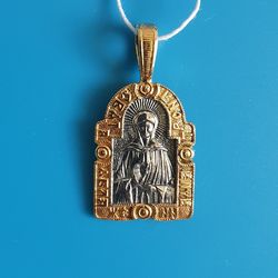 matrona of moscow christian pendant plated with gold and silver free shipping