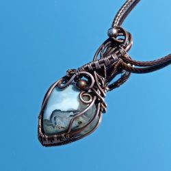 wire wrapped  wedding  handmade jewelry,  opal owaihi amulet necklace