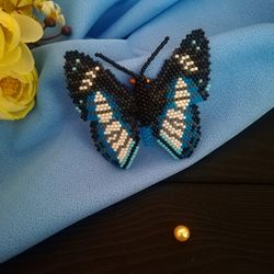 Bead Butterfly Brooch, Insect Brooch