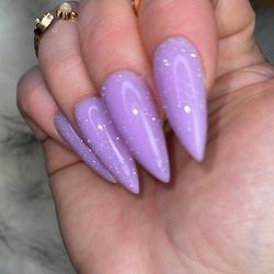 Fake Nails Lavander Shine sets by Kira B | Glue on nails | Press on nails