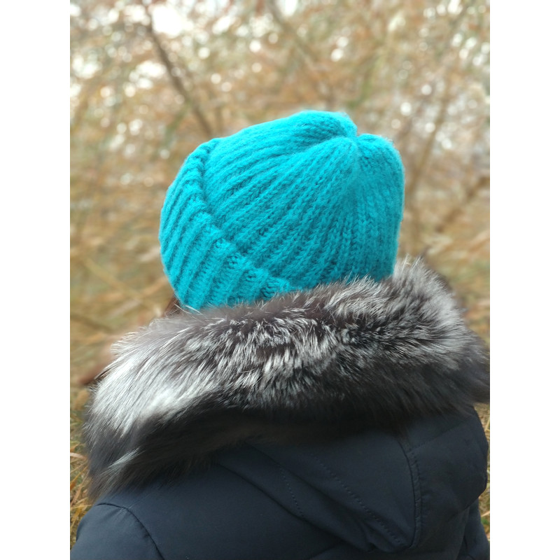 soft mohair handknit unisex hat