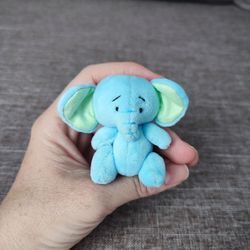 Handmade miniature plush elephant. Toy for doll. Dollhouse miniatures