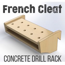 French Cleat Concerte drill holder (PDF plan, SVG for CNC)