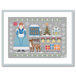winter season cross stitch pattern modern folk embroidery 2