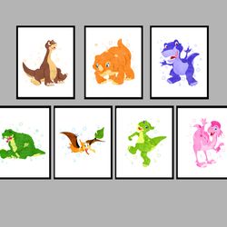 Dinosaurs Set Art Print Digital Files nursery room watercolor