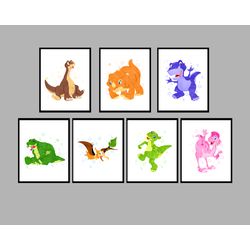 Dinosaurs Set Art Print Digital Files nursery room watercolor