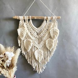 macrame wall hanging with feathers pattern, diy macrame pattern, macrame pattern pdf, tutorial pdf, home decor diy