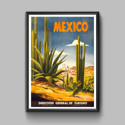 mexico vintage travel poster, digital download