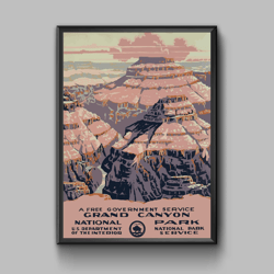 Grand canyon vintage travel poster, national park poster, digital download
