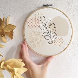 botanical cross stitch pattern modern cross stitch pdf abstract hand embroidery pattern contemporary x-stitch leaf
