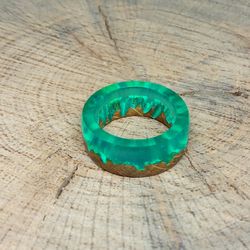 Wood resin ring  Resin ring for women Wood ring women Wooden ring for men Epoxy wood ring Gift for women Gift for men