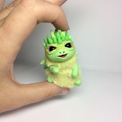 Fantasy creature Doll clay. Little Dragon Art miniature. Poseable Art animals toys. OOAK Dragon
