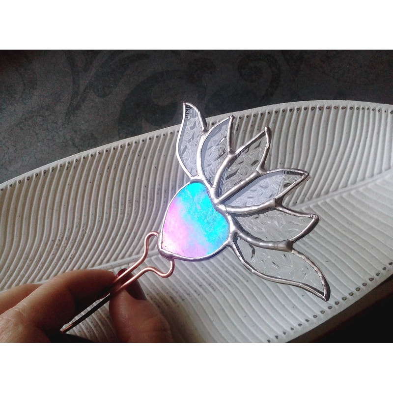 Plant-pot-glass-flower-suncatcher-Glass-lotos-lilie-plant-Stained-glass-flower-Garden-art-1