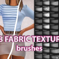 Procreate fabric texture brushes. Textile brushes set. Procreate Clothes Brushes
