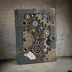 dark gray steampunk journal a5 diary steampunk men journal science gift for men blank journal for him fathers day gift