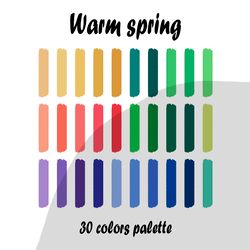 Warm spring procreate color palette | Procreate Swatches
