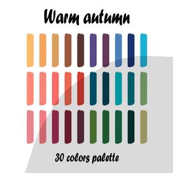 Warm autumn procreate color palette | Procreate Swatches