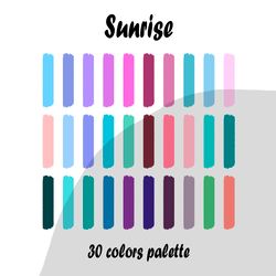sunrise procreate color palette | procreate swatches