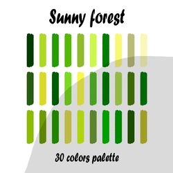 Sunny forest procreate color palette | Procreate Swatches