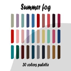 Summer fog procreate color palette | Procreate Swatches
