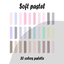 Soft pastel procreate color palette | Procreate Swatches