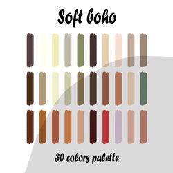 soft boho procreate color palette | procreate swatches