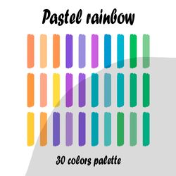 Pastel rainbow procreate color palette | Procreate Swatches