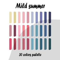 Mild summer procreate color palette | Procreate Swatches