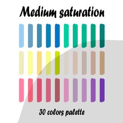 Medium saturation procreate color palette | Procreate Swatch