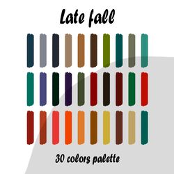 Late fall procreate color palette | Procreate Swatches