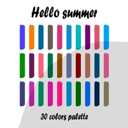 Hello summer procreate color palette | Procreate Swatches