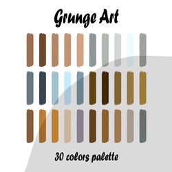 Grunge Art procreate color palette | Procreate Swatches