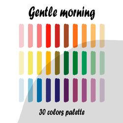 Gentle morning procreate color palette | Procreate Swatches