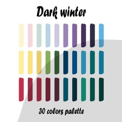 Dark winter procreate color palette | Procreate Swatches
