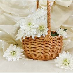 Flower Basket with Handle Wedding Basket Easter Wicker Basket